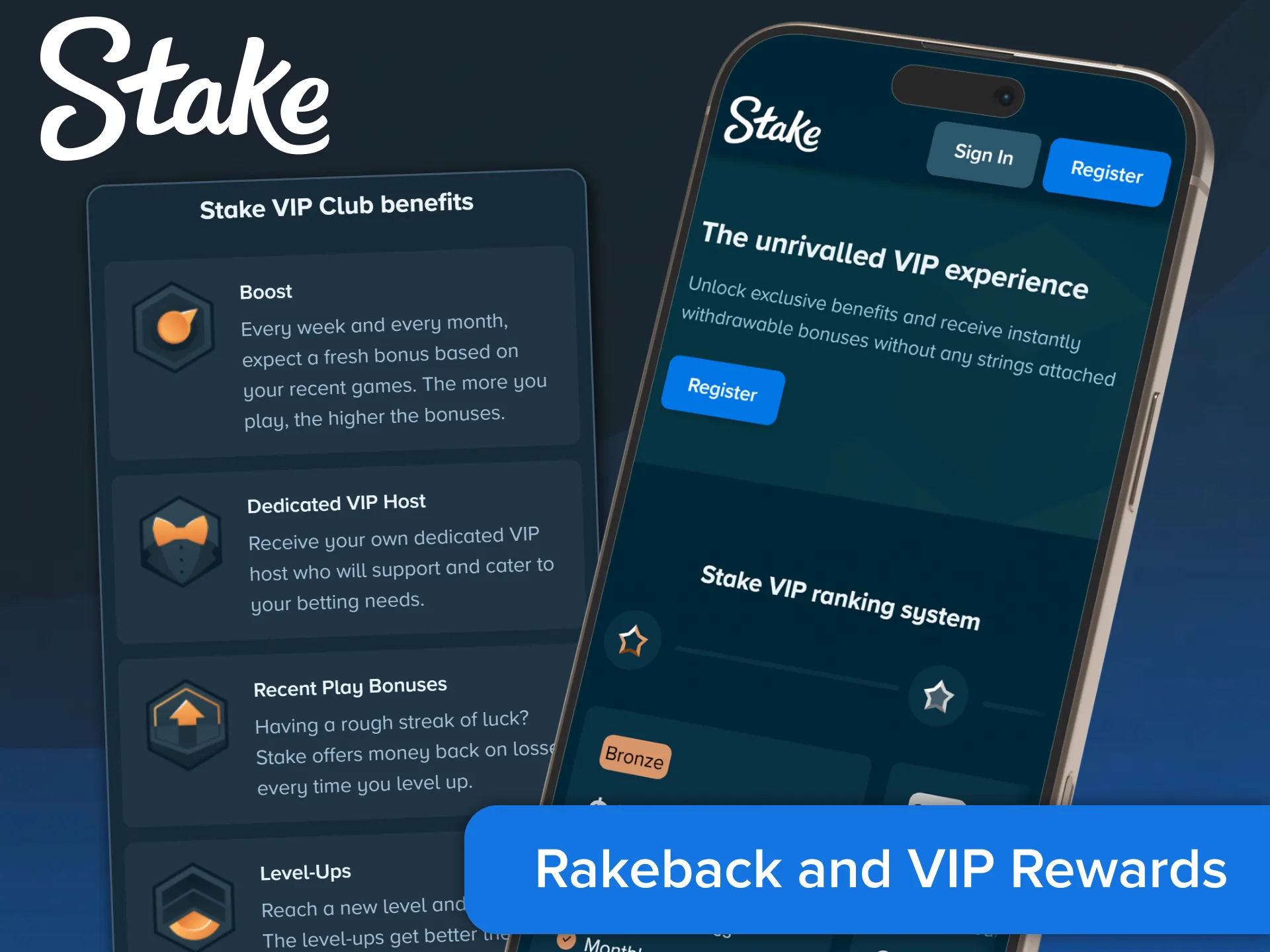 Unlock exclusive rakeback and VIP rewards on the Stake App.