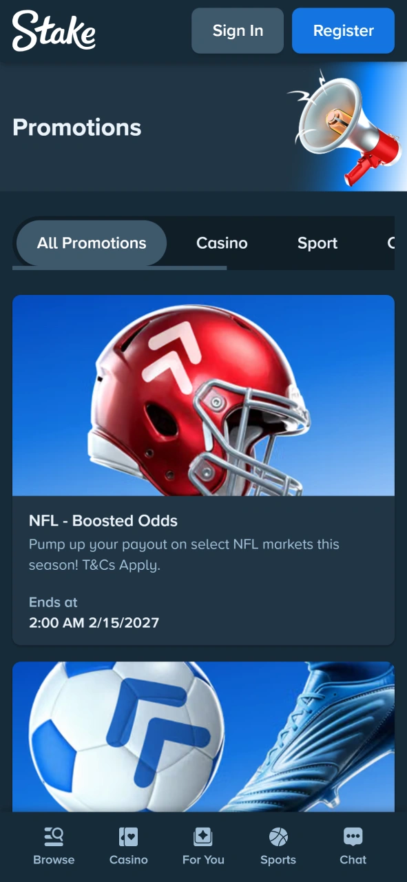 Win more with Stake app promotions.