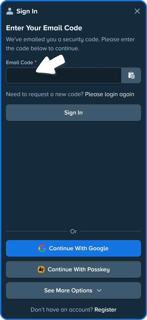 Confirm your login with 2FA at Stake.