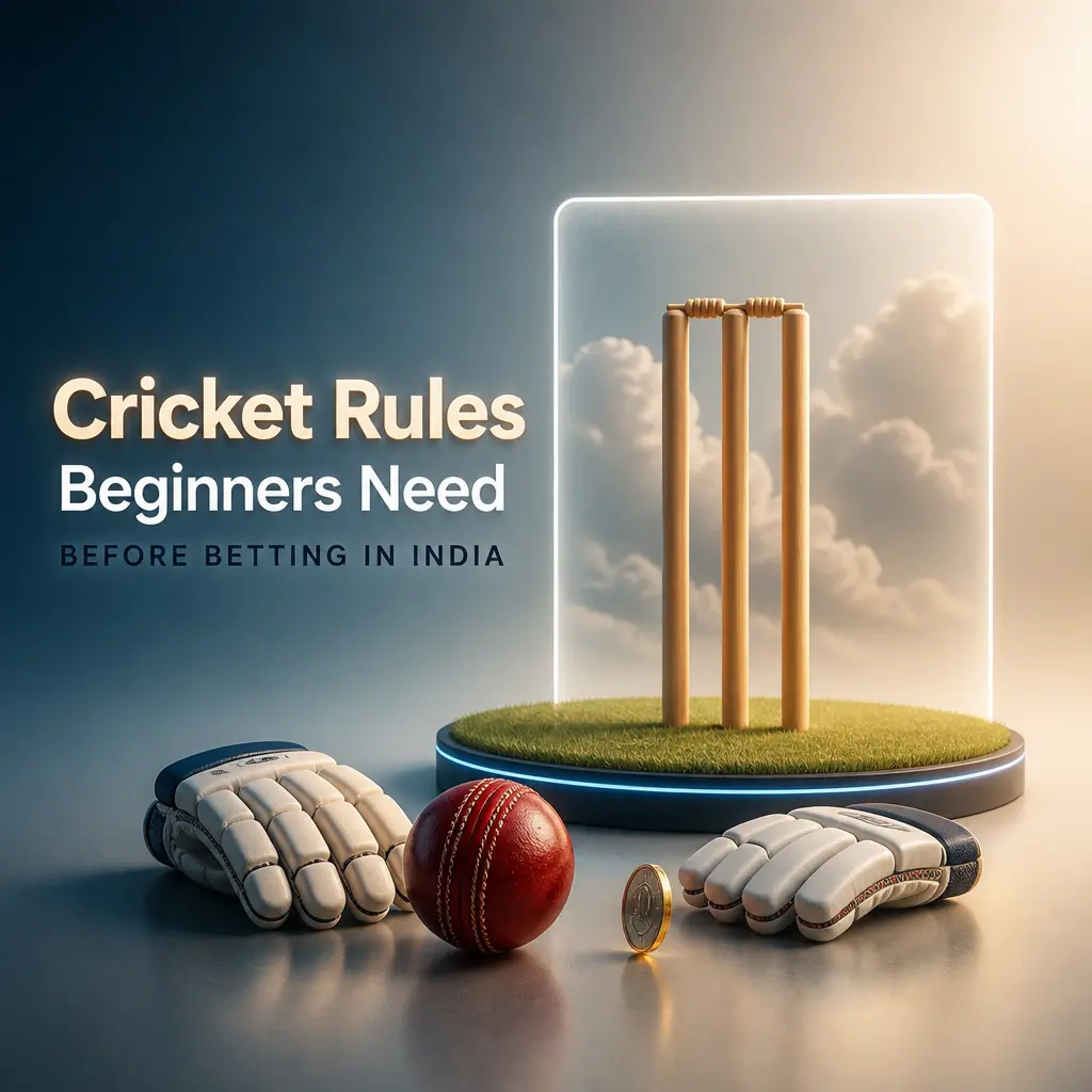 Cricket rules guide for Indian beginners covering formats, overs, toss impact, and DLS method before betting at Stake.