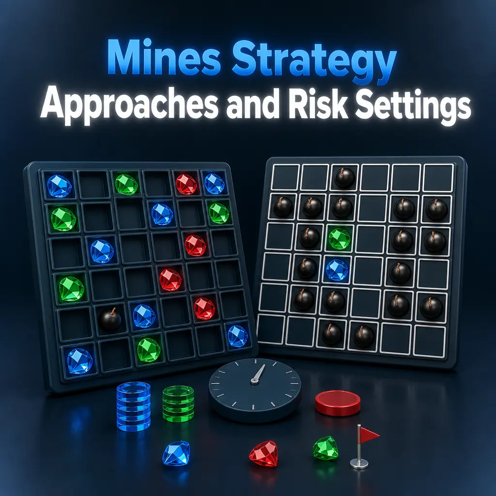 Guide to Mines strategy on Stake covering mine count settings, fixed pick targets, cashout timing, and bankroll risk management.